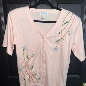 Eminent Pink Cardigan with Embroidery